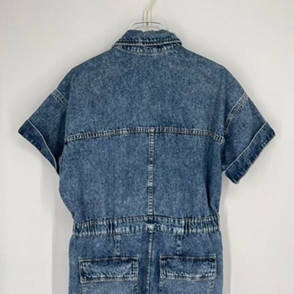 Free People Denim Jumpsuit Large We the Free Cargo Pocket - Picture 4 of 9